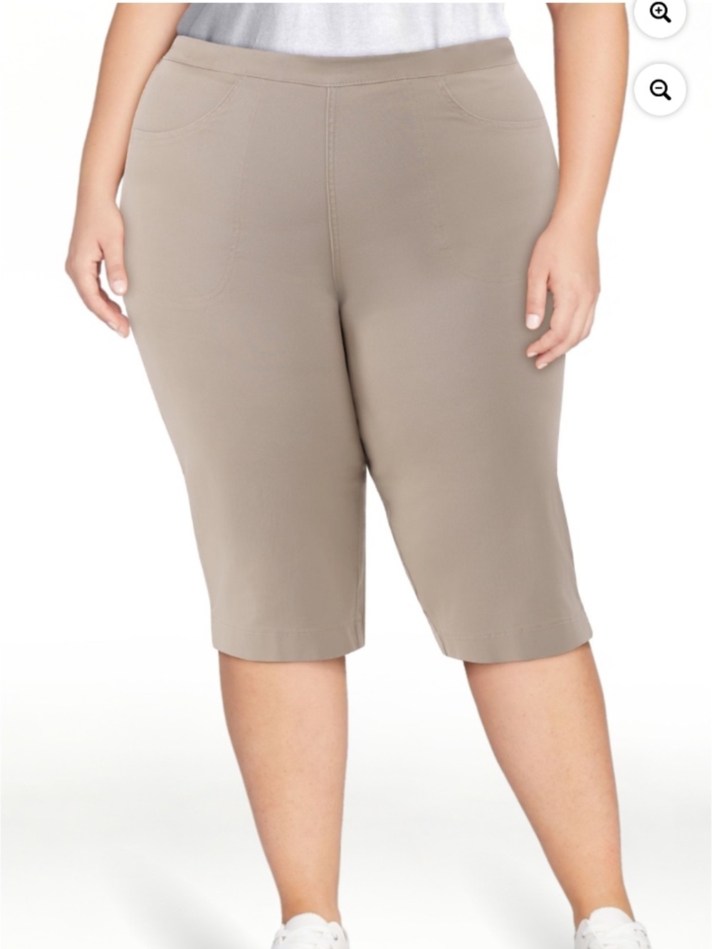 Just My Size Women’s Plus Brownstone Pull On 2 Pocket Stretch Capris Size 0X NWT